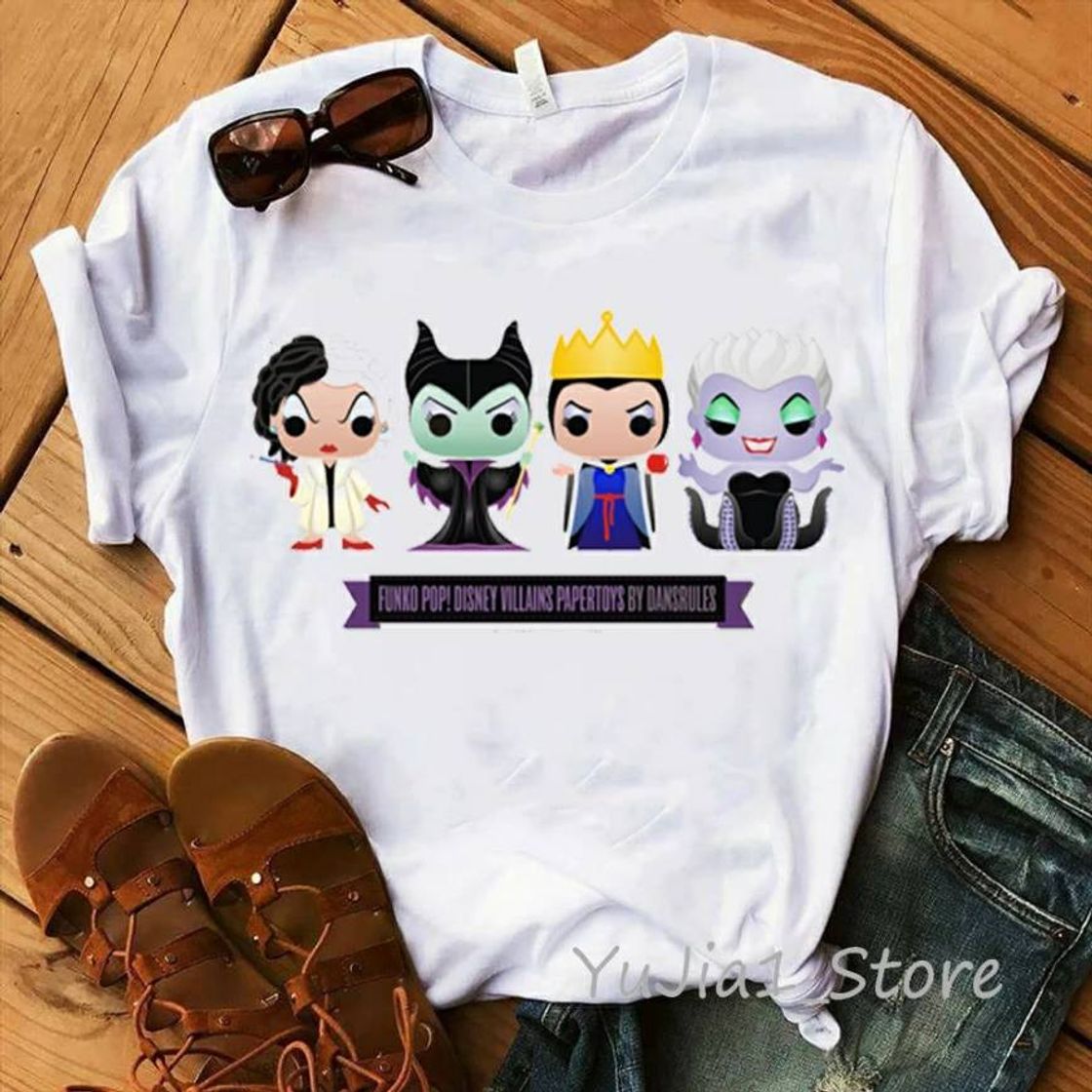 Moda T-shirt vilãs da Disney Funko Pop