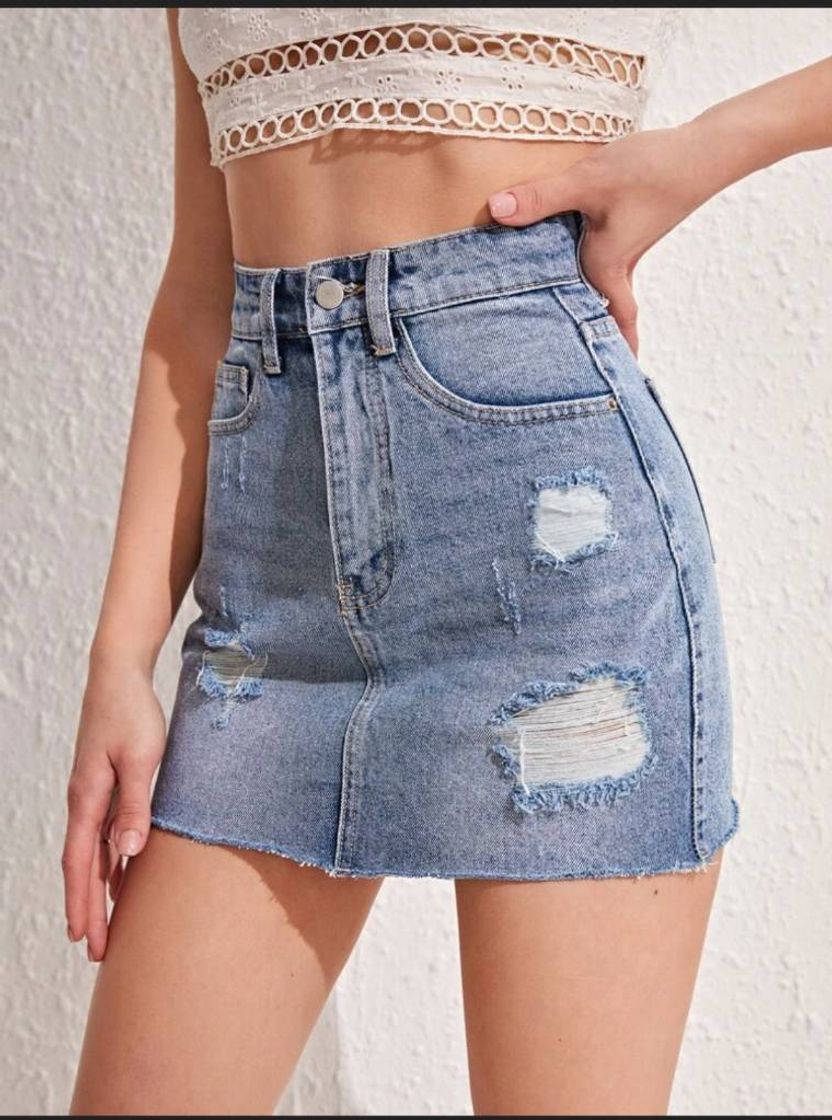 Moda Mini saia jeans 