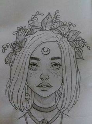 Desenho a lápis (girl moon)