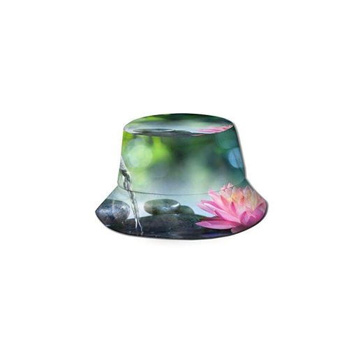 SDFRG Ivid 3D Print Zen Stones Spa Yoga Fisherman Hat 3D Impreso Reversible Boonie Hat Durable Flap Sun Cap Ligero Cubo portátil Sombrero Protección para los ojos Sombrero de viaje Para niños Niñas Ja