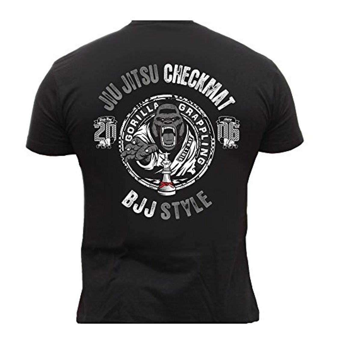 Products Dirty Ray Artes Marciales MMA Gorilla Jiu-Jitsu Checkmat camiseta hombre T-shirt DT19