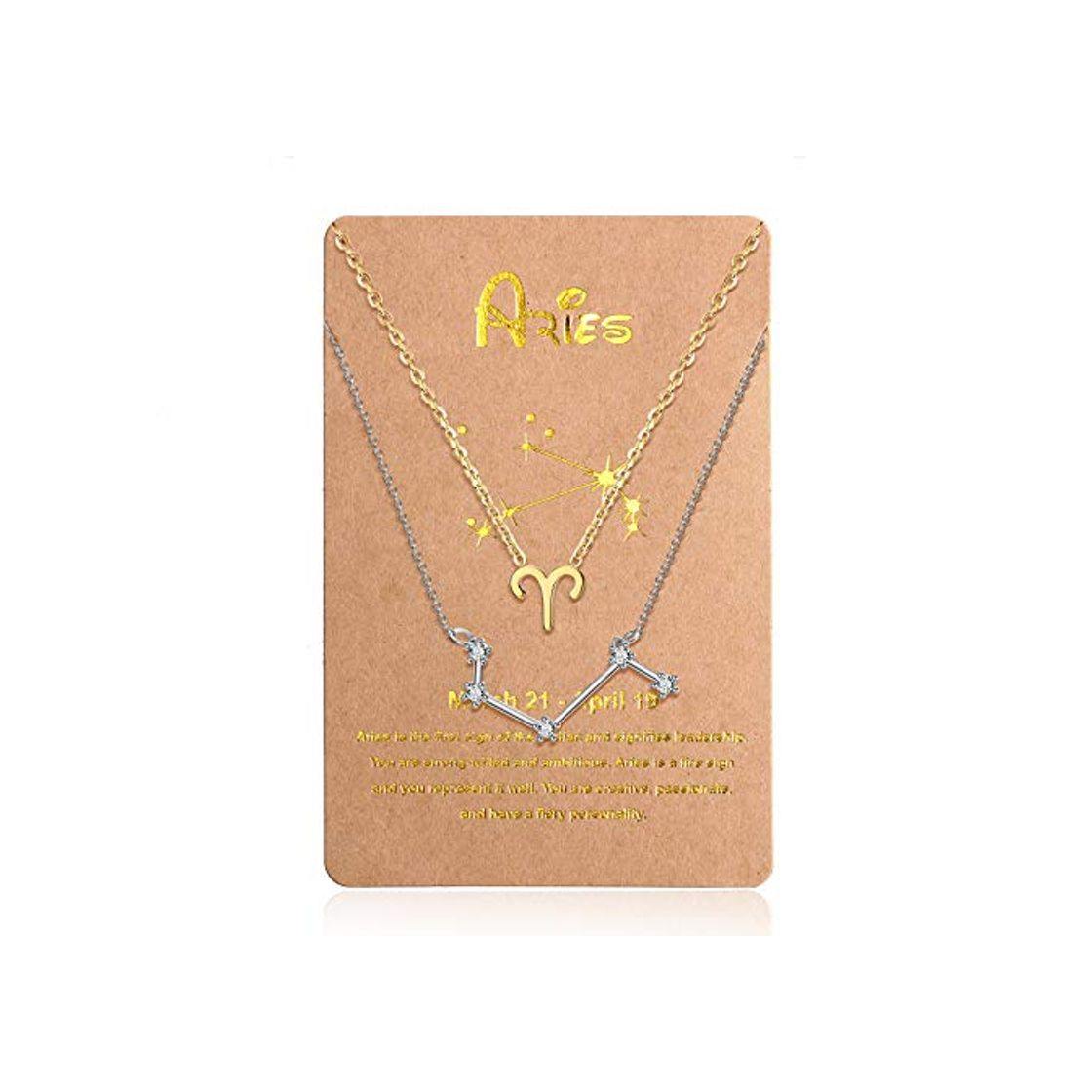Social 2 Collares de 12 Constelaciones Collar con Colgante de Zodiaco Constelación de