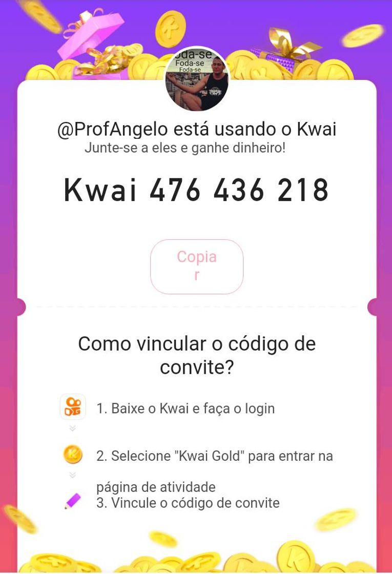 Moda Baixe o App e adicione meu código