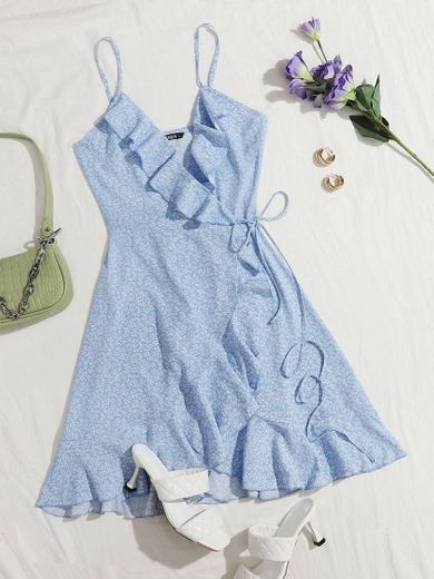 Vestido cor pastel plissado 