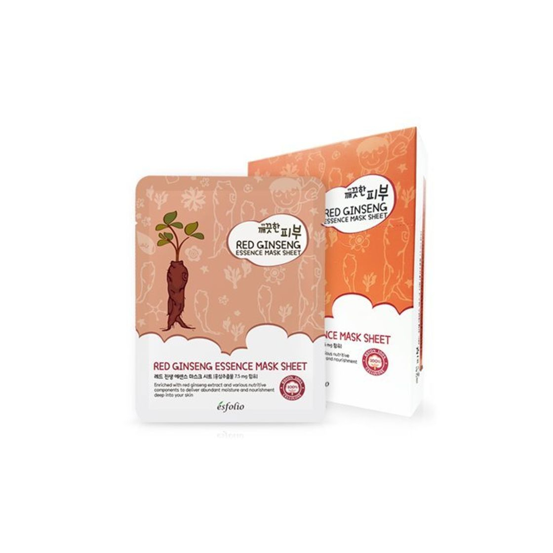 Producto Esfolio Pure Skin Essence Facial Mask Sheet Paquete Red Ginseng 10pcs