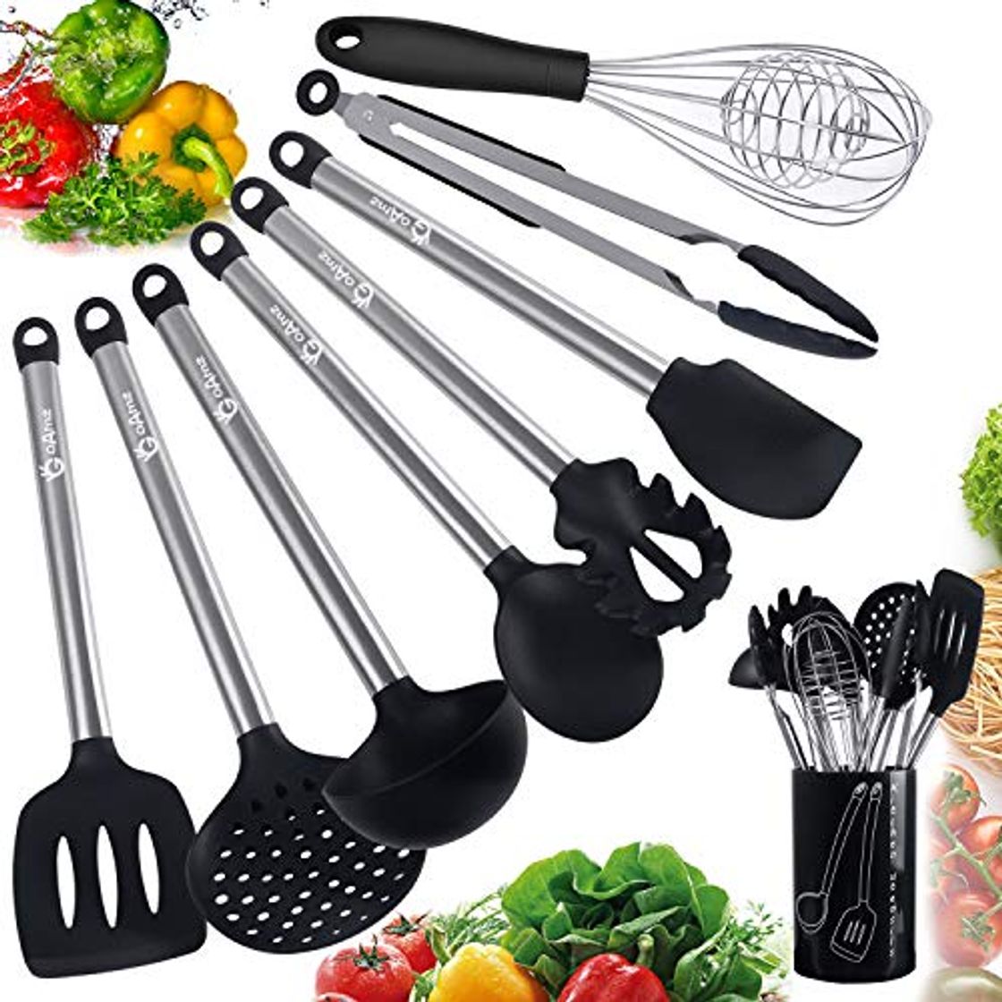 Product Kit Utensilios de Cocina Silicona Set Herramientas Antiadherentes de Cocción 9 Piezas