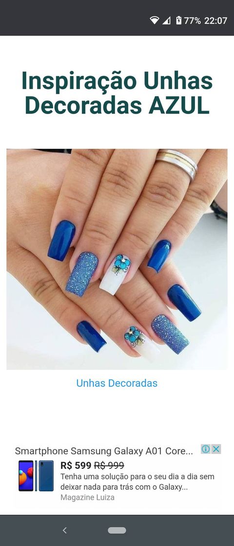 Moda Unhas de decoradas em azul