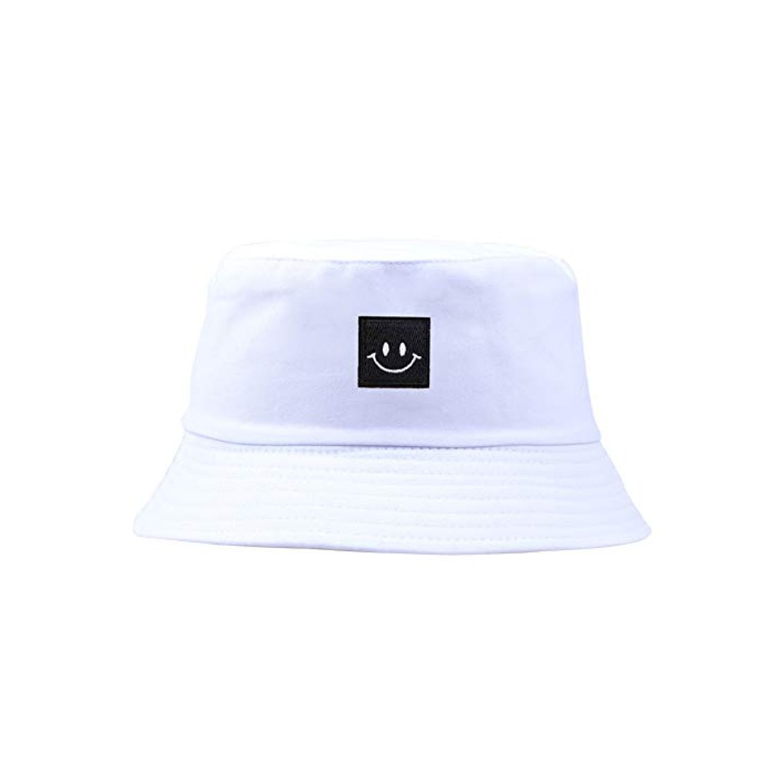 Fashion Patrón del Sombrero Bordado Cubo Cuadrado Cap Smiley Unisex Algodón Pescador Sombrero