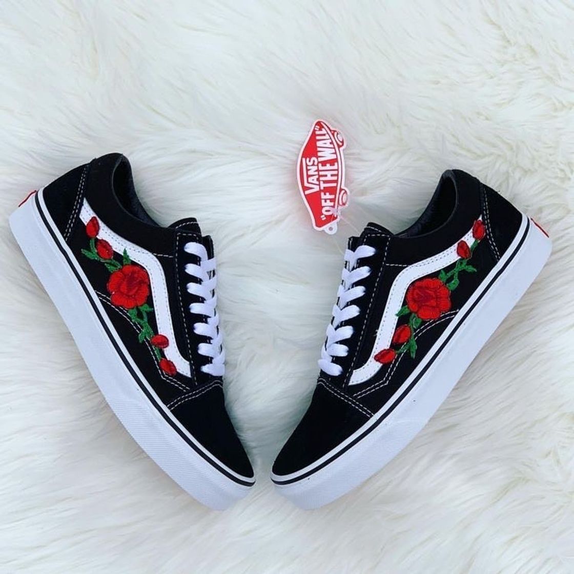 Moda Vans old school rosas 🌹 