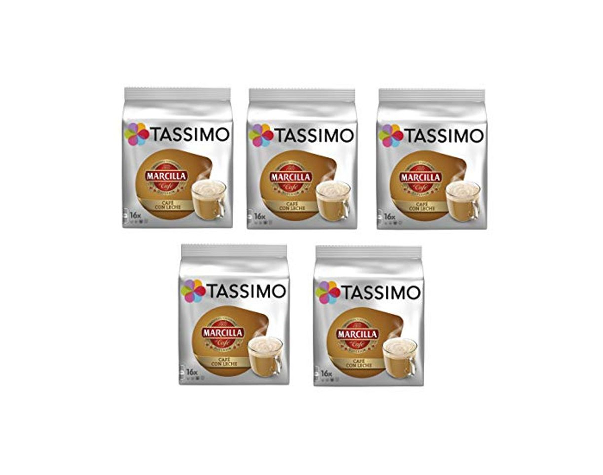 Producto TASSIMO Marcilla Café con Leche - 5 paquetes de 16 cápsulas