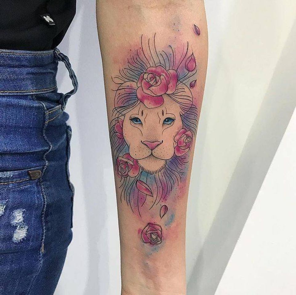 Fashion Tatoo maravilhosa de leão 🦁💁