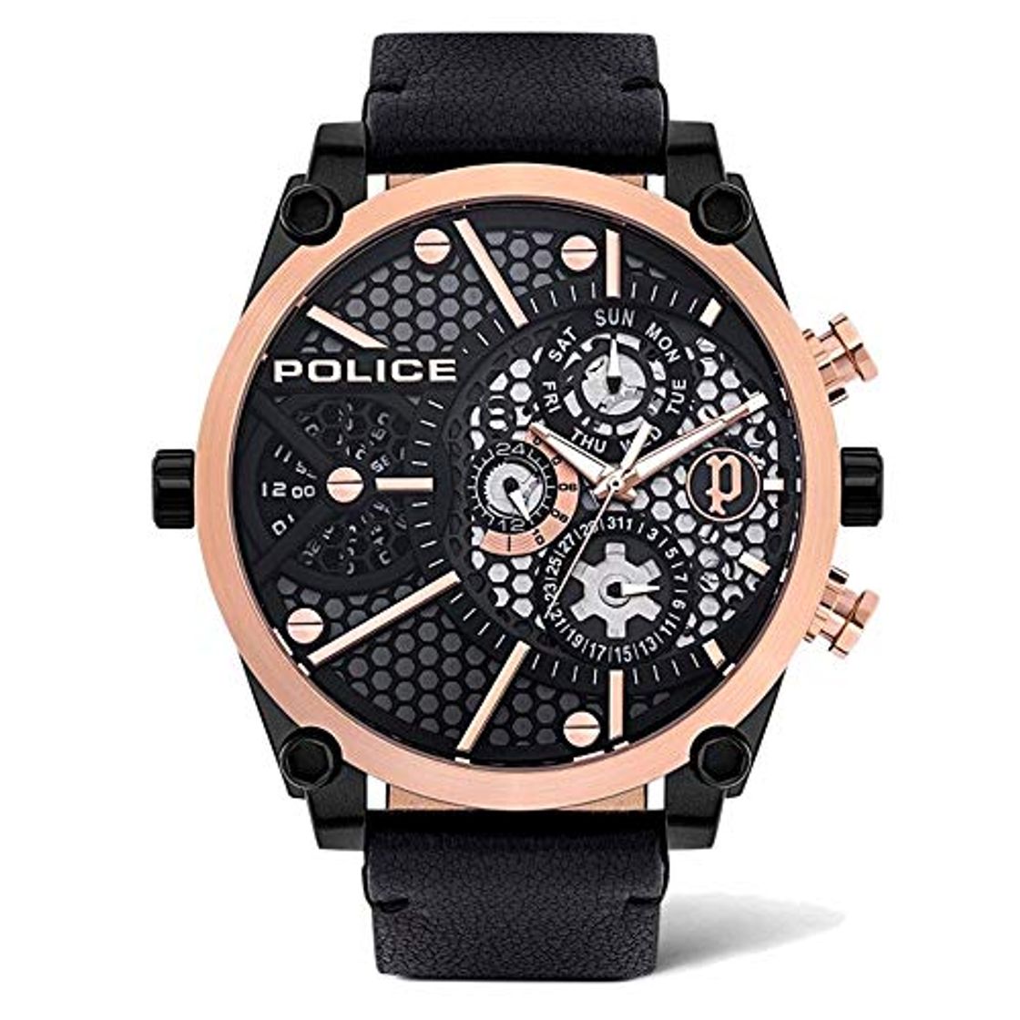 Social Police Reloj Analógico para Unisex Adultos de Cuarzo con Correa en Cuero 1