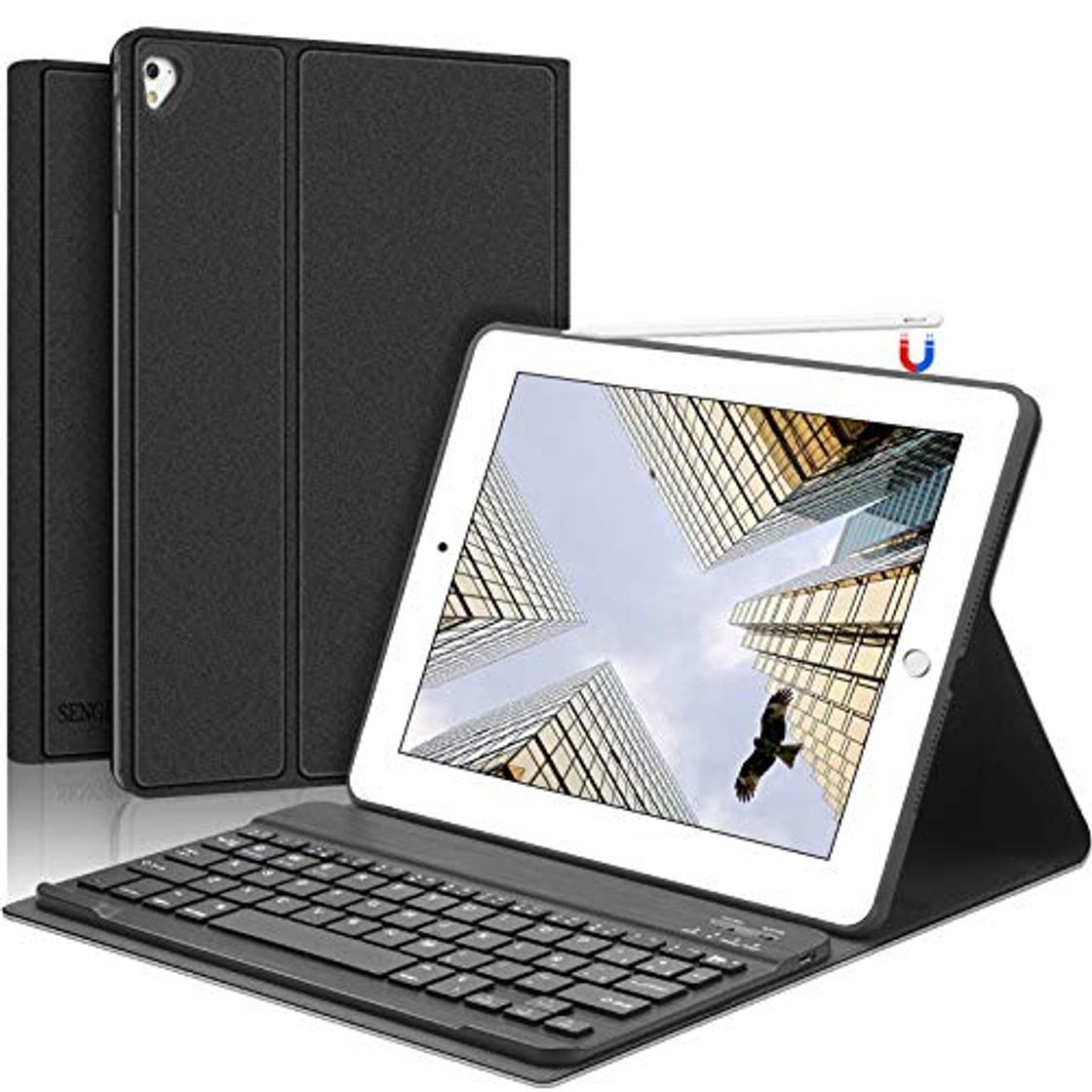 Productos SENGBIRCH iPad Teclado Funda, Funda con Teclado Español para iPad 2018