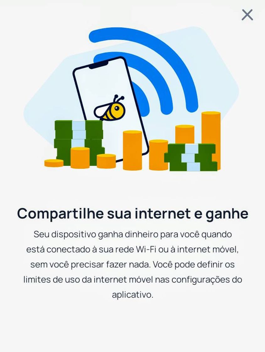 App Aplicativo de ganhos de uso de rede