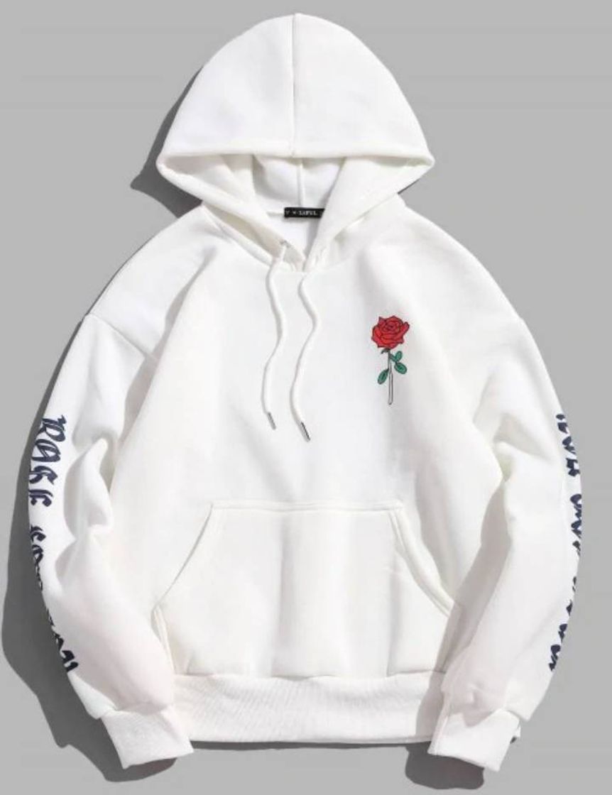 Social Sudadera Con Capucha Lana Y Bolsillo Canguro Estampado Rosa