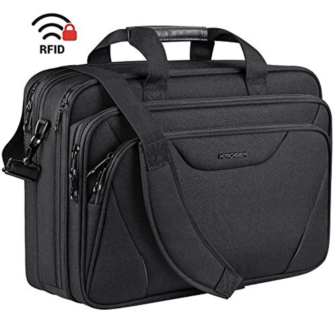 Social KROSER 18" Bandolera para Portátil Maletín Premium para Laptop hasta 17.3" Expandible