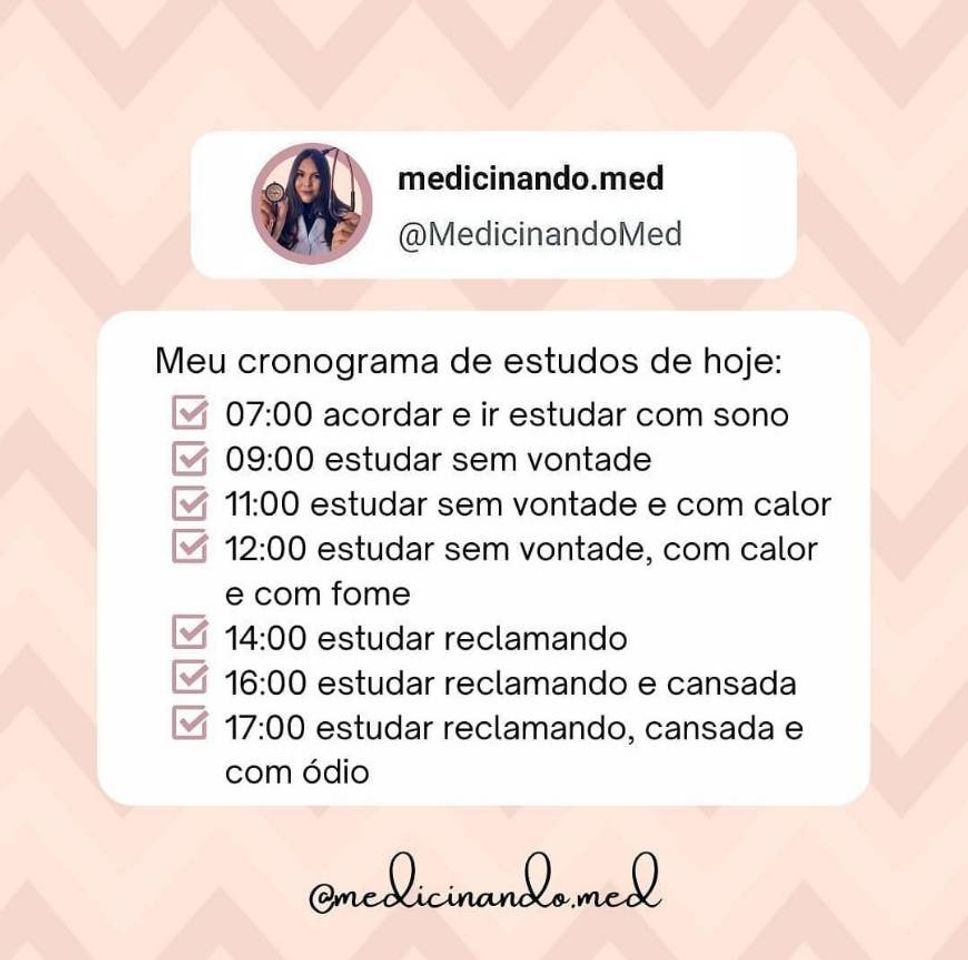 Fashion Triste realidade do cronograma de estudos. 