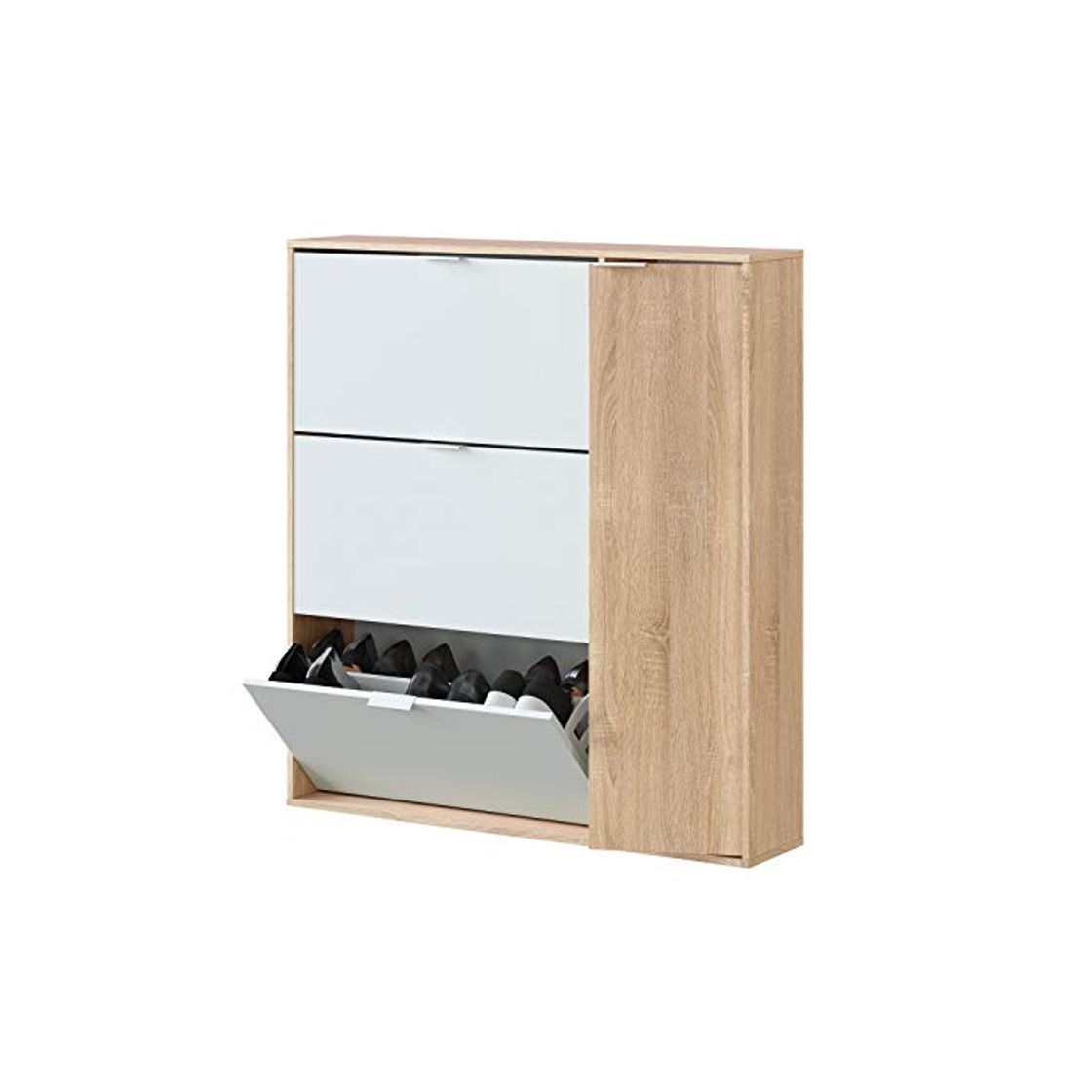 Social Habitdesign Mueble Zapatero 4 Puertas, Modelo Class, Acabado en Roble Canadian y