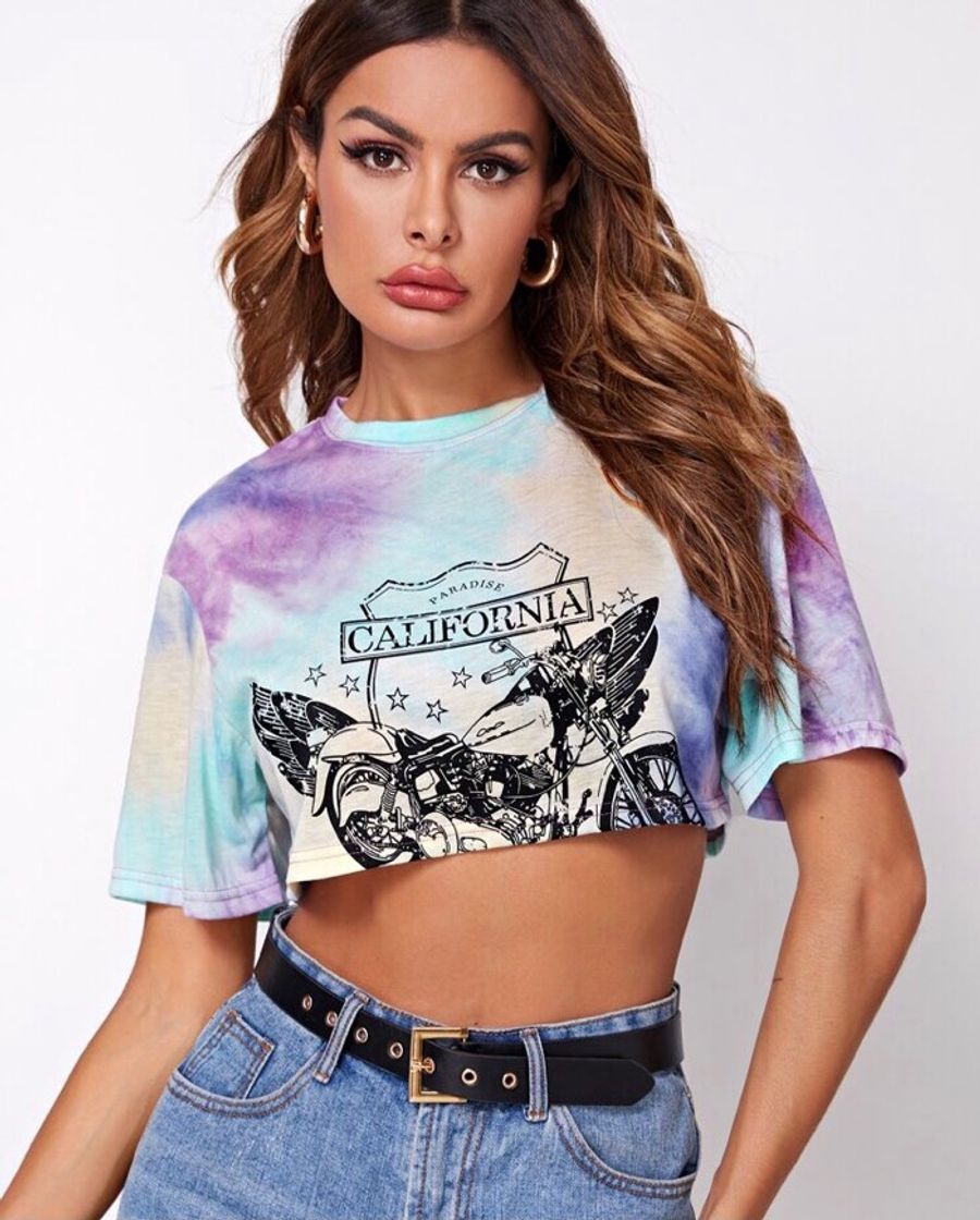 Fashion Cropped tie dye