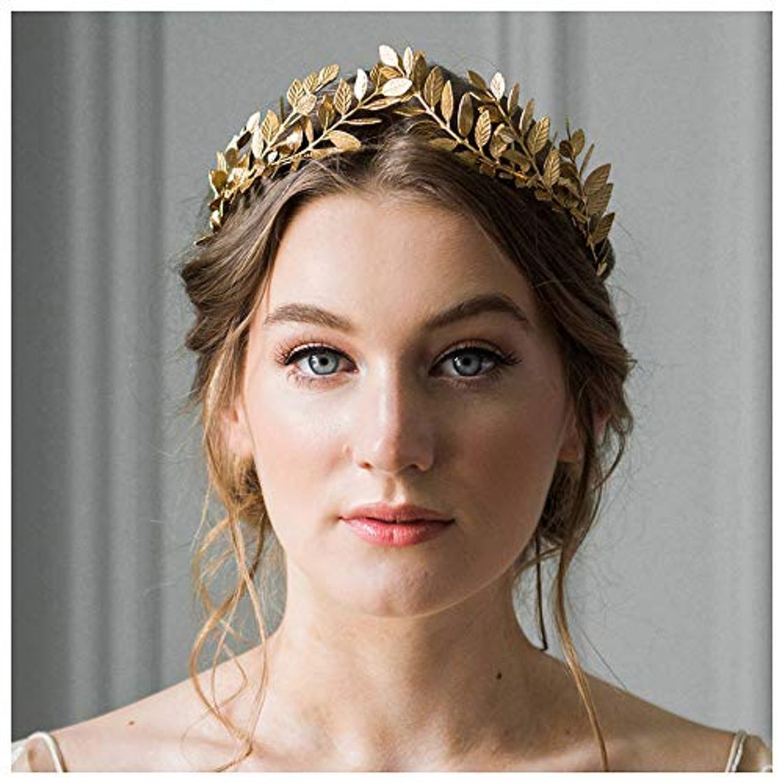 Social Anglacesmade Diadema para novia, diseño de hojas de vid, corona de hojas
