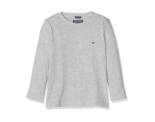 Tommy Hilfiger Boys Basic Cn Knit L/s Camiseta, Gris