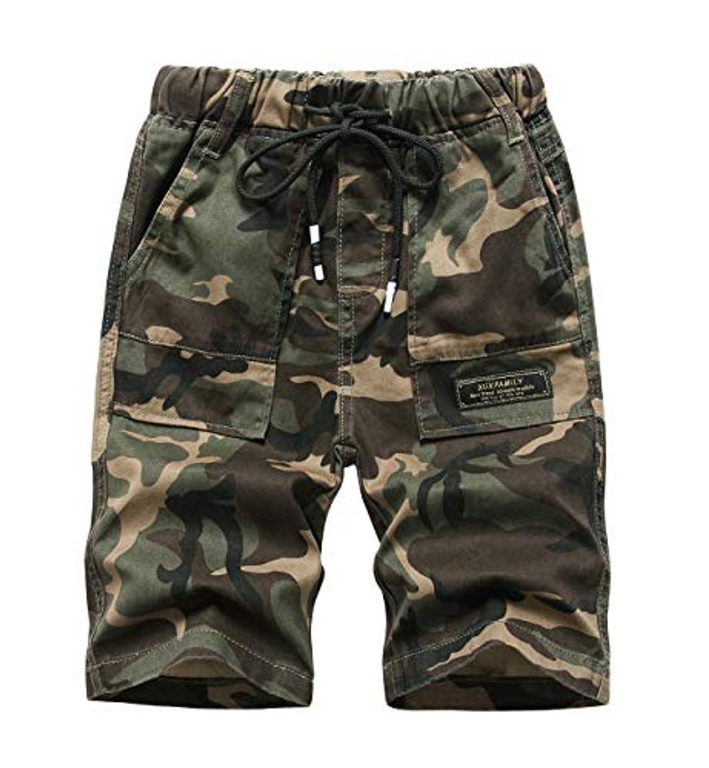 Fashion YoungSoul Pantalones Cortos para Niños Bermuda Niño Camuflaje Pantalón Corto Verano Cintura