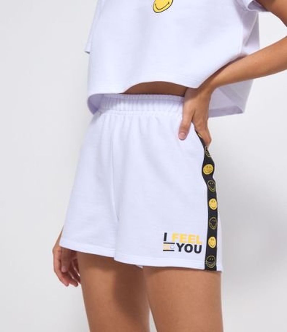 Fashion Short com faixa lateral smiley em moletinho 