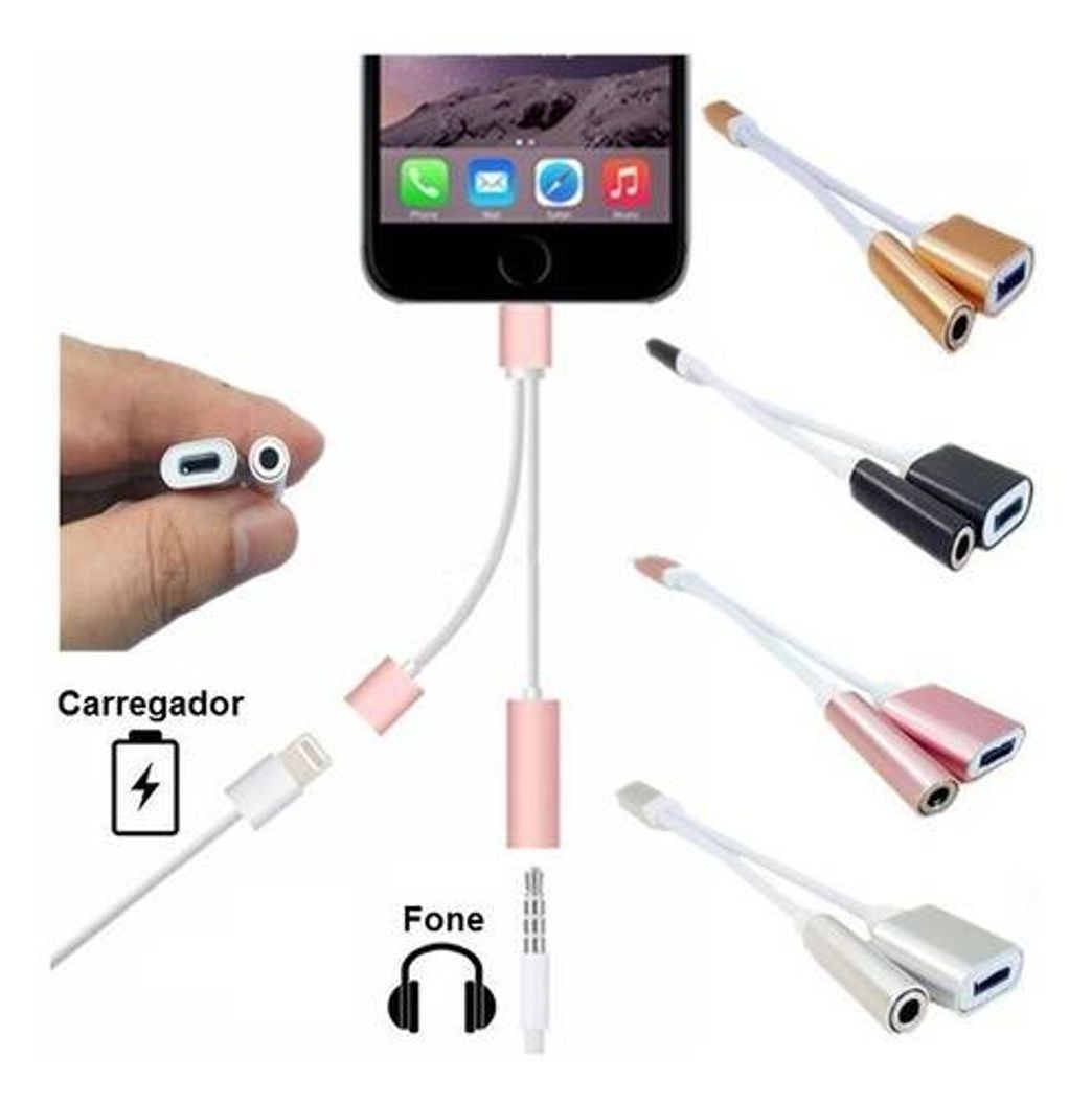 Moda Adaptador para fone e carregador 