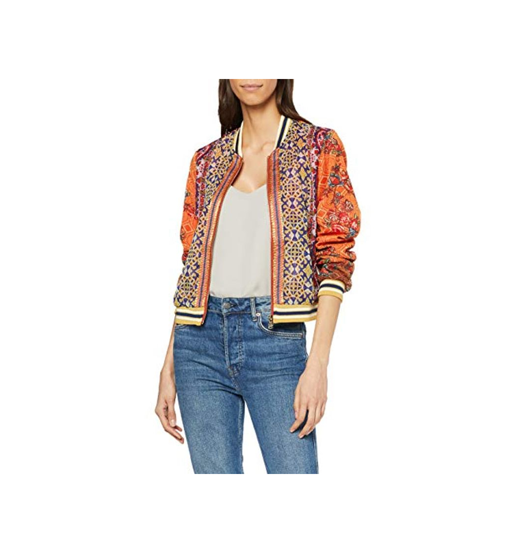 Fashion Desigual JACKET RIBE WOMAN DESIGUAL RED Chaqueta para Mujer, Rojo