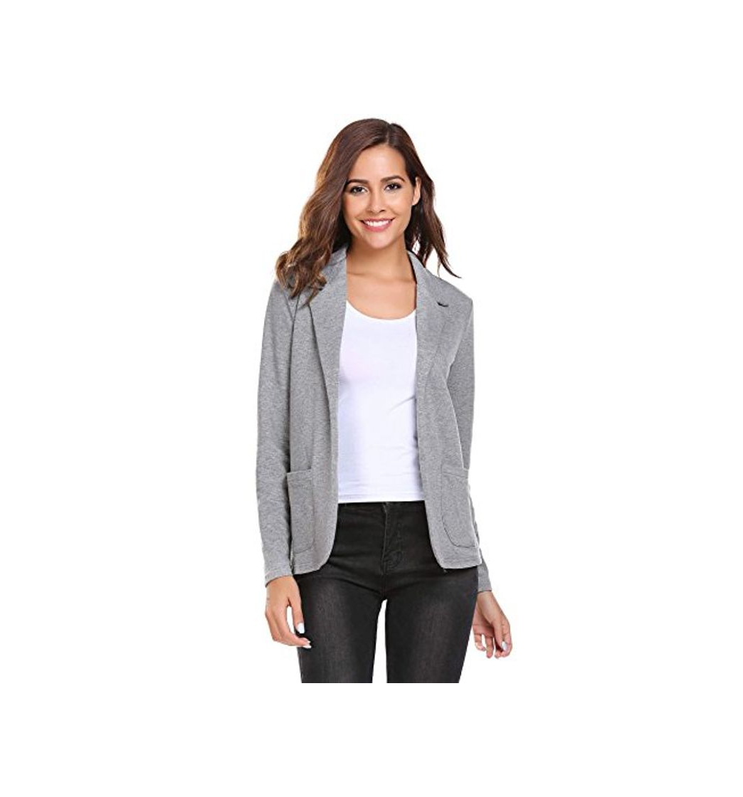 Moda Meaneor Chaqueta Corta Manga Larga Blazer de Elegante Oficina Femenina Capa Cazadoras Abrigos para Mujer