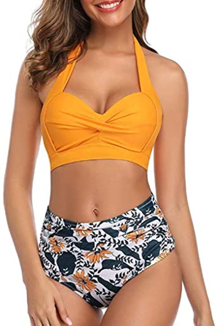 Social UMIPUBO Mujer Conjunto de Bikini Cintura Alta Traje de Baño de Dos