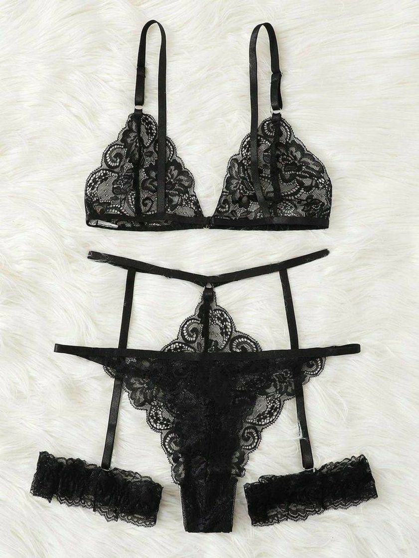 Moda Lingerie sexy preta🖤💫