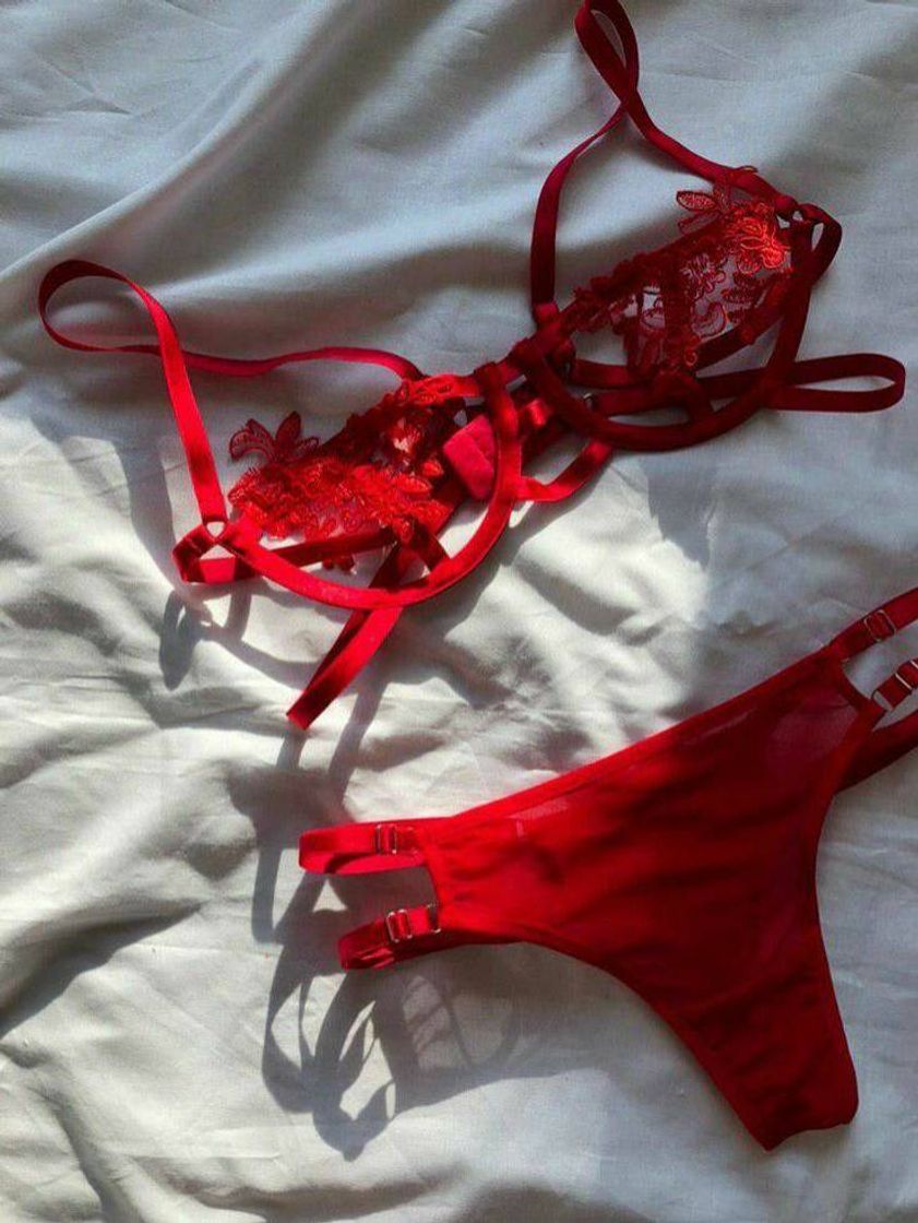 Moda Lingerie sexy vermelho 