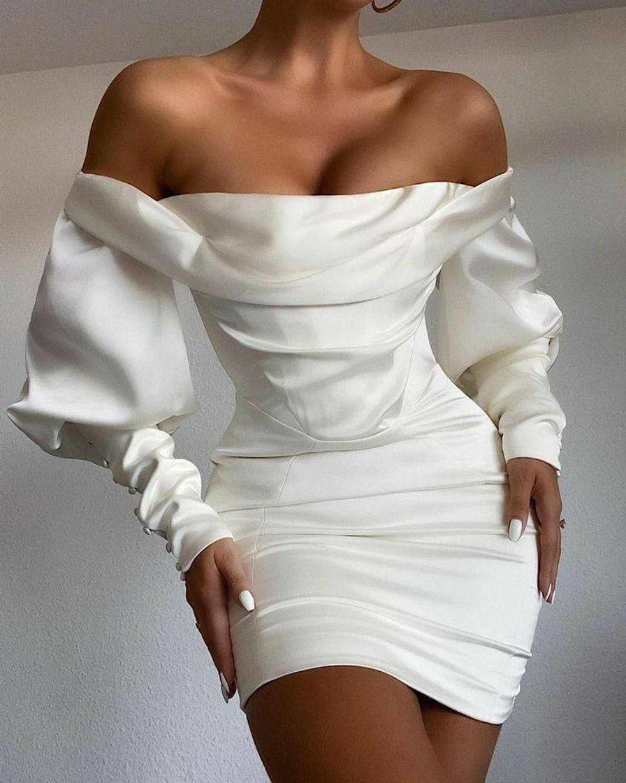 Moda Vestidos de gala curto branco🤍💫