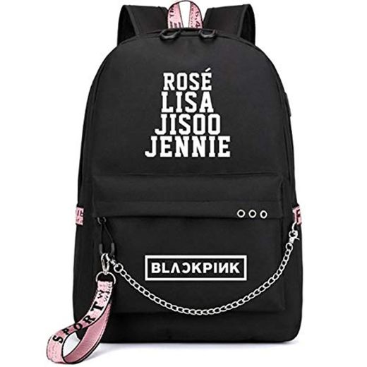 KEBEIXUAN BLACKPINK Mochila recargable USB con una capacidad máxima de 35L Mochila