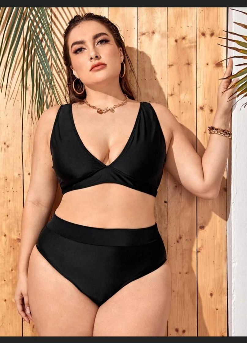 Moda Simples básico conjunto de biquíni plus size 