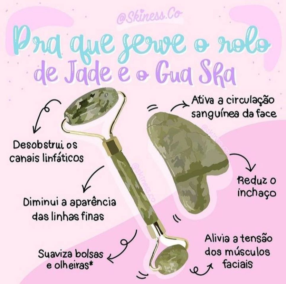 Moda Pra que serve o rolo Jade e o Gua Sha💎💓