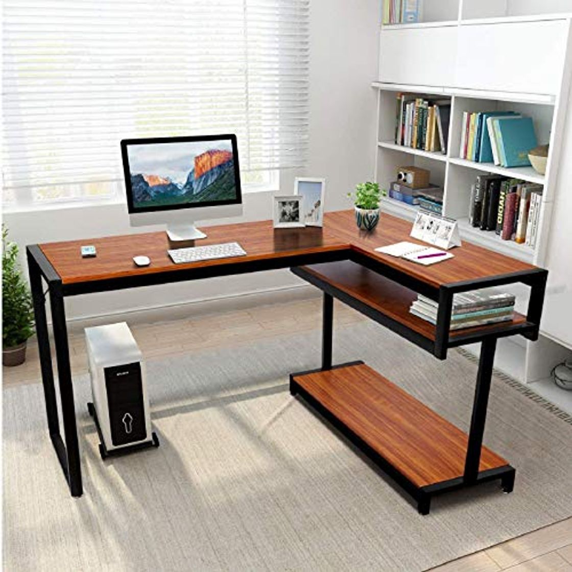 Social Amzdeal Mesa Escritorio Esquinero, Escritorio en L Mesa de Ordenador, 141 x
