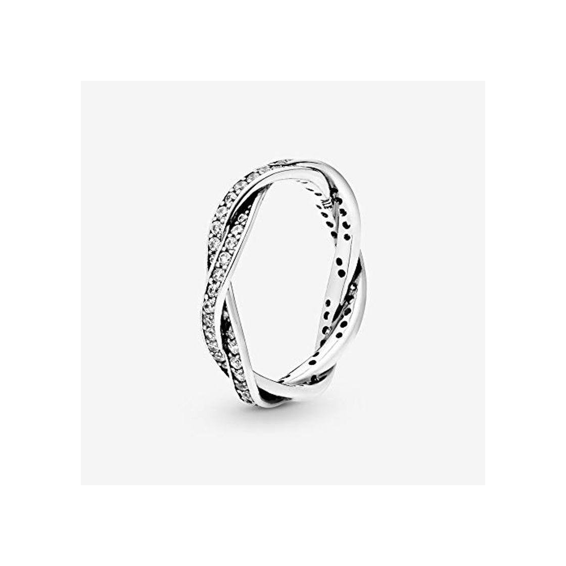 Moda PANDORA Twist of Fate trenzado pavimenta plata tamaño 7 anillo 190892CZ