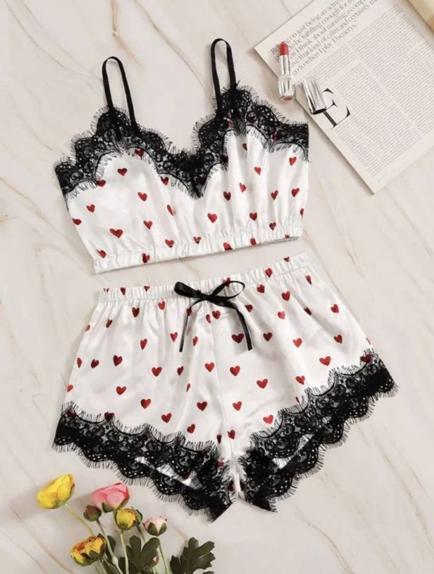 Moda Pijama corações 🥰 