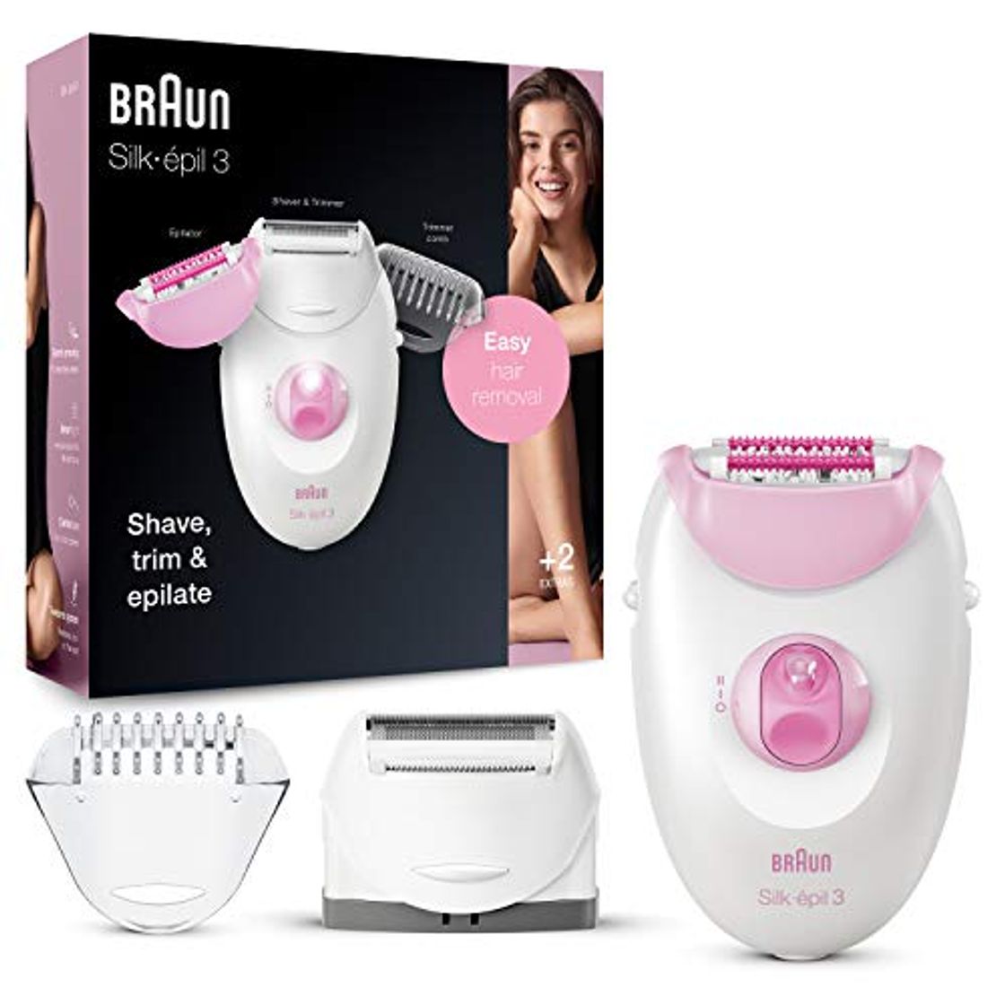 Beauty Braun Silk-épil 3 3-270 Depiladora Eléctrica Mujer para Una Depilación Duradera, Cabezal