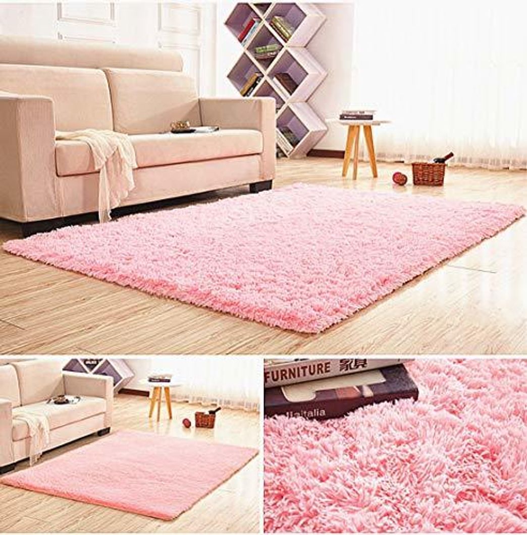 Social LIYINGKEJI Alfombras Modernas Super Suaves de la Pelusa, 80X120 CM, Dormitorio Sala