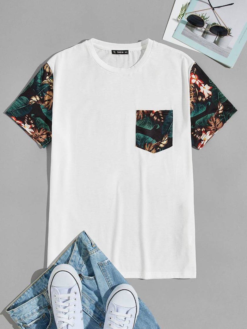 Fashion Camiseta manga tropical SHEIN