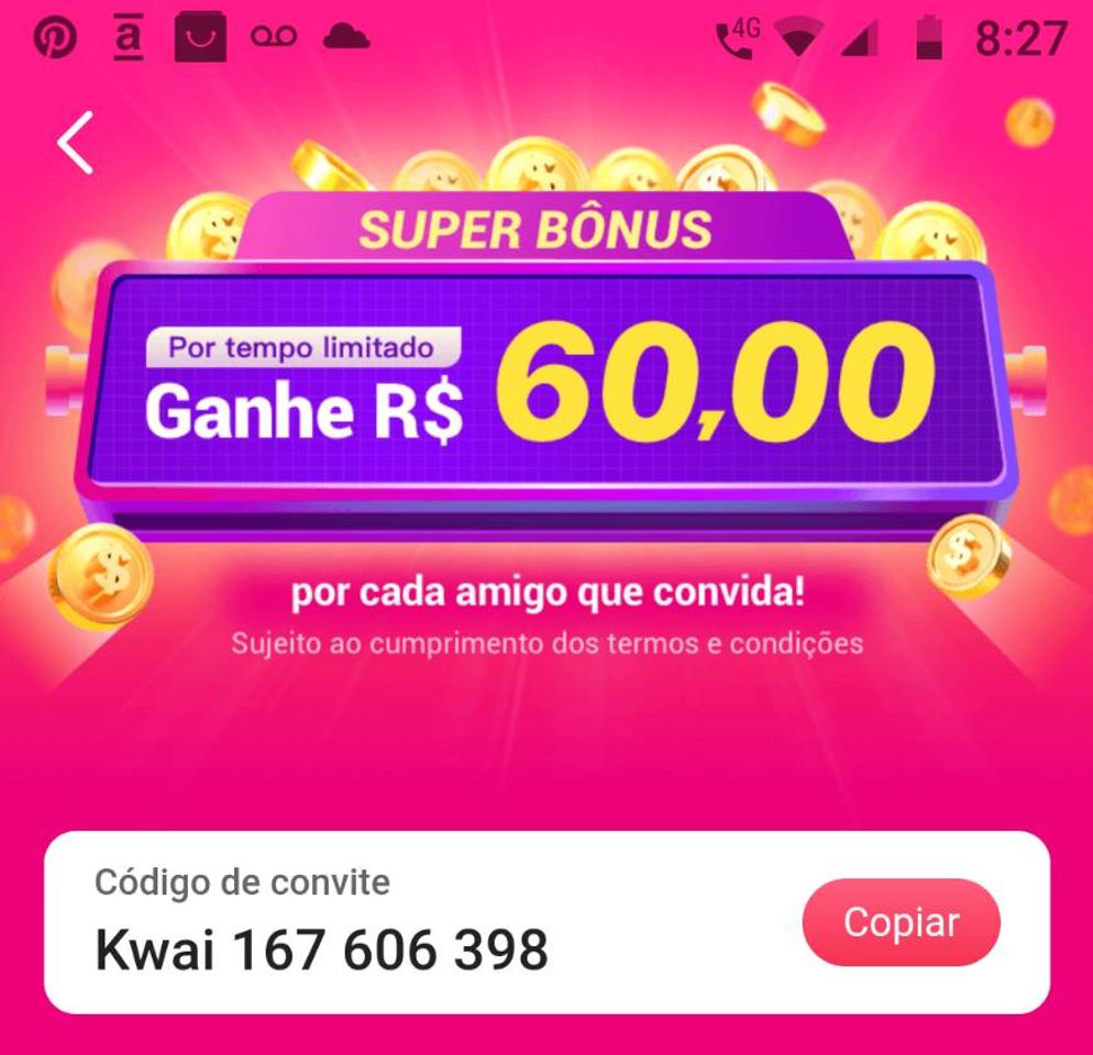 App Baixe aqui e ganhe R$60,00