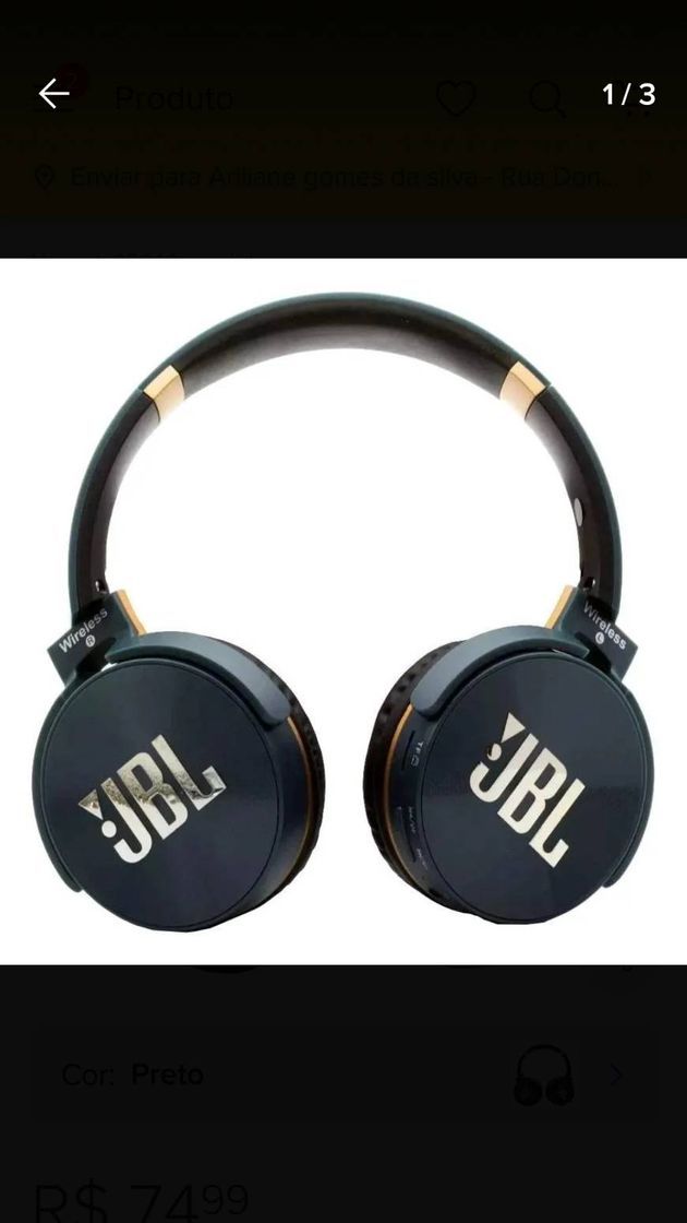 Fashion Fone de ouvido sem fio JBL Everest JB950 preto | Mercado Livre