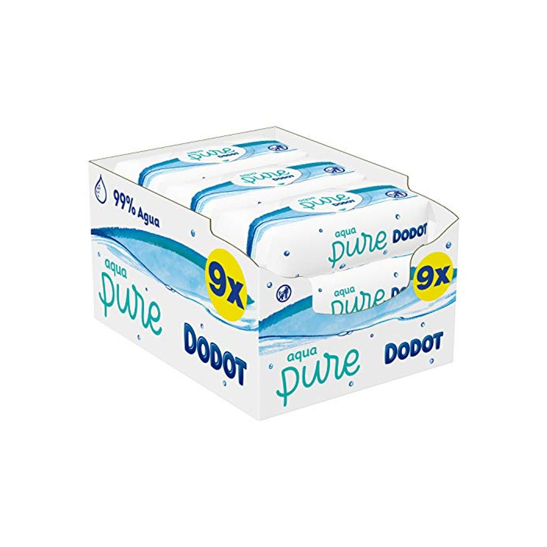 Product Dodot Aqua Pure Toallitas Bebé con 99% Agua,  9 Paquetes x