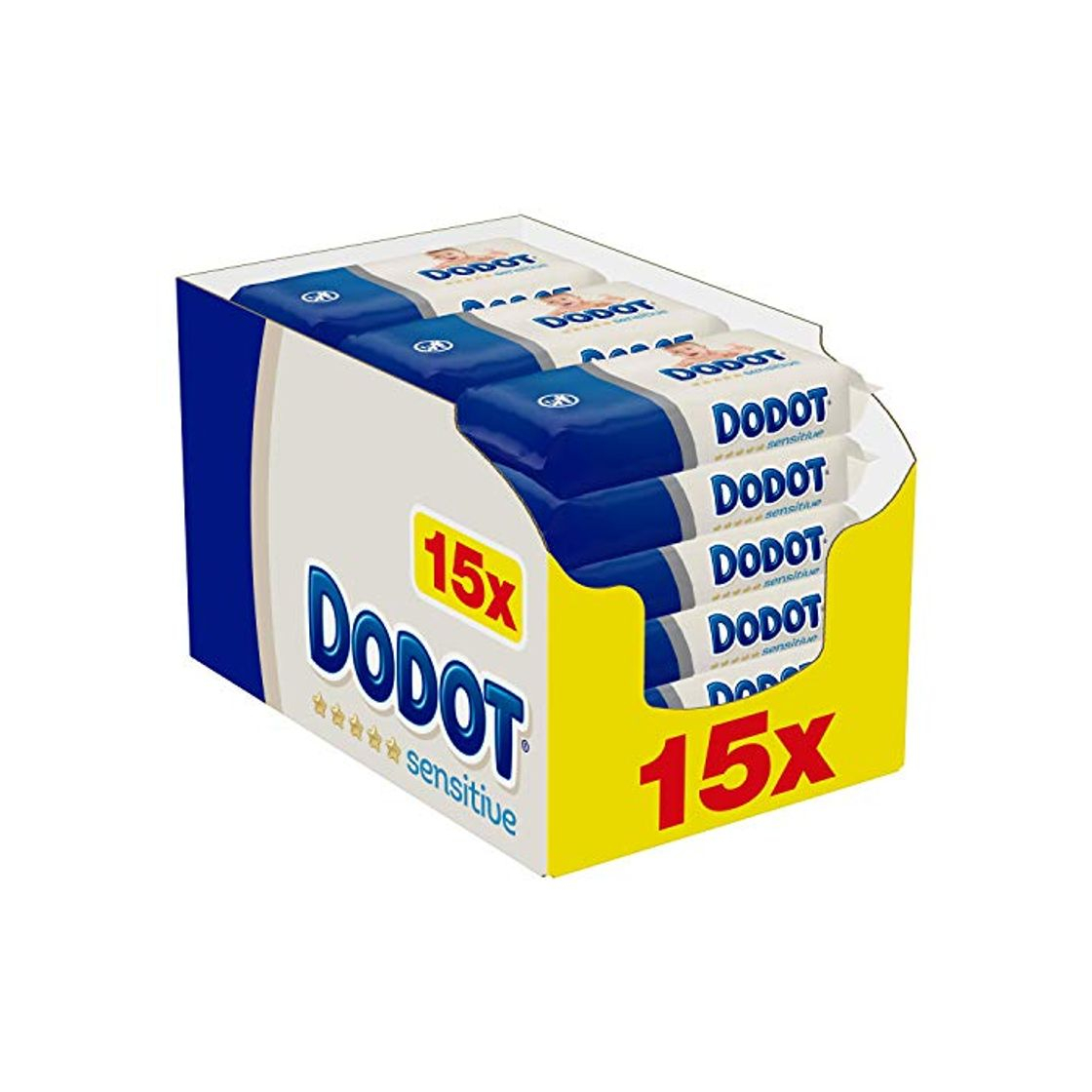 Product Dodot Sensitive Toallitas para Bebé 15 Paquetes de 54 Unidades