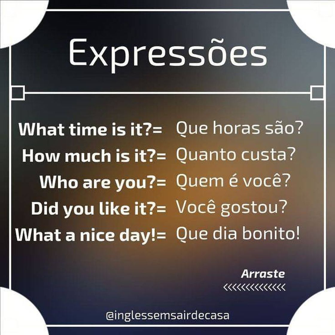 Fashion expressões em inglês