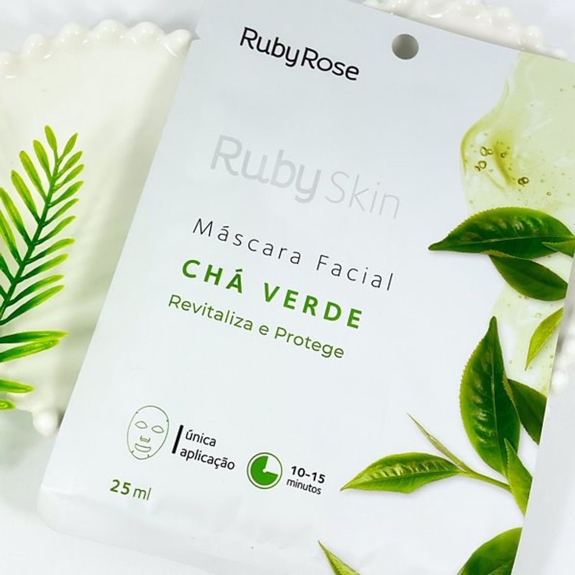 Fashion MÁSCARA FACIAL DE TECIDO CHÁ VERDE - RUBY ROSE