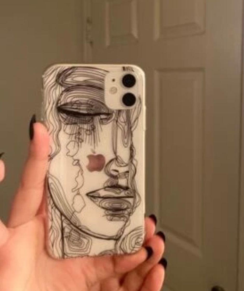 Moda Capa de iPhone transparente abstrata🤍